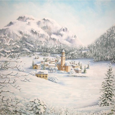 paesaggio invernale, acrilico su tela